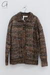 SWAYING 24 Autumn and Winter Mohair Gradient Cuffs Crochet Jacket SW-SW24AW1T95-HZ Flower Brown